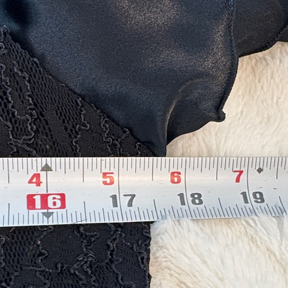 Vintage Unmentionables Black Satin Nightgown Lace Bodice Maxi Sleep Dress - Picture 7 of 8